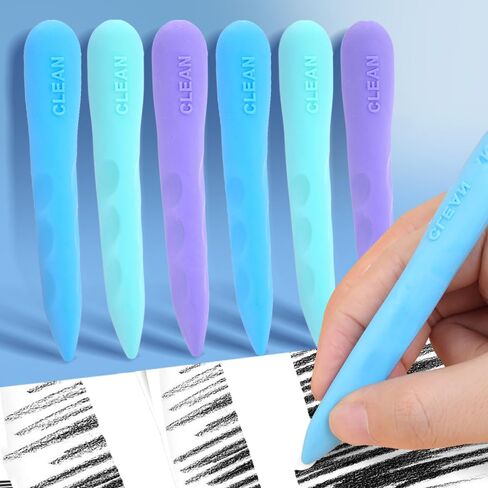 5PCS Kawaii Long Strip Erasers Macaron Colors Precision Eraser for Detailed Art and Professional Drawing Supplies,Random in Saudi Arabia