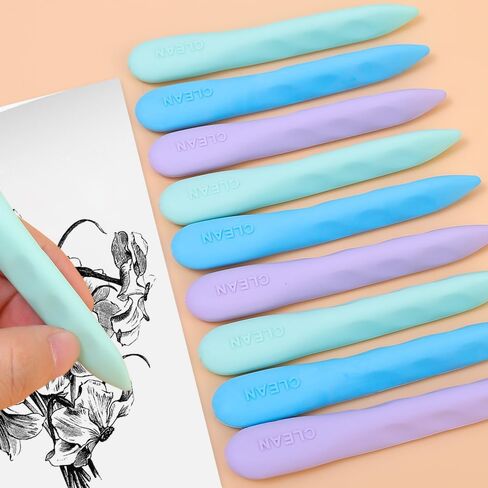 5PCS Kawaii Long Strip Erasers Macaron Colors Precision Eraser for Detailed Art and Professional Drawing Supplies,Random in Saudi Arabia