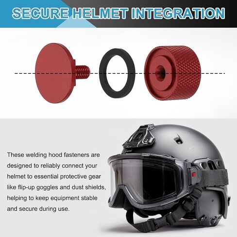 PATIKIL Pipeliner Welding Hood Helmet Fasteners, Aluminum Alloy Headgear Replacement Parts Screws with Anti-Slip Rubber Cushion for Hard Hat Accessories, Silver in Saudi Arabia