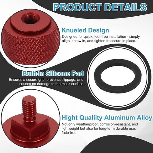 PATIKIL Pipeliner Welding Hood Helmet Fasteners, Aluminum Alloy Headgear Replacement Parts Screws with Anti-Slip Rubber Cushion for Hard Hat Accessories, Silver in Saudi Arabia