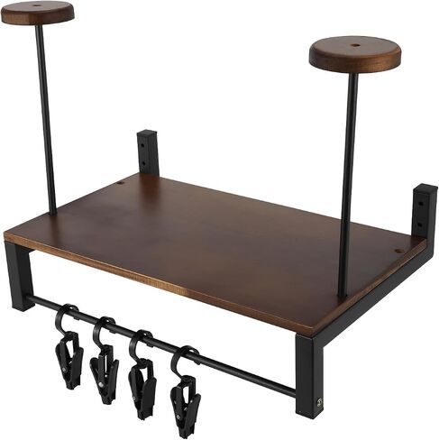 Mortorcycle Helmet Holder Wall Mount Durable Helmet Stand Helmet Hanger Multi-function Gear Storage Helmet Rack with 4 Glove Clips for Motorcycle Accessories Display Black in Saudi Arabia
