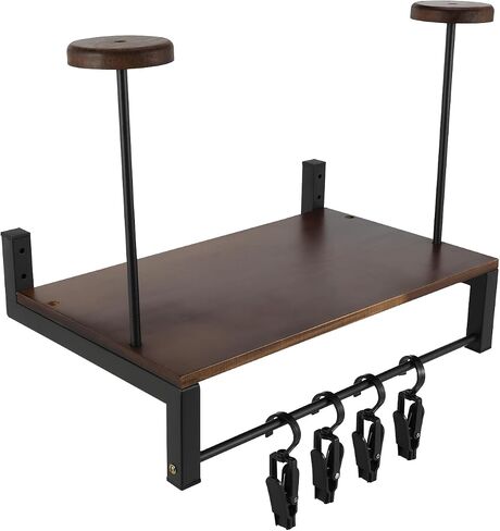 Mortorcycle Helmet Holder Wall Mount Durable Helmet Stand Helmet Hanger Multi-function Gear Storage Helmet Rack with 4 Glove Clips for Motorcycle Accessories Display Black in Saudi Arabia