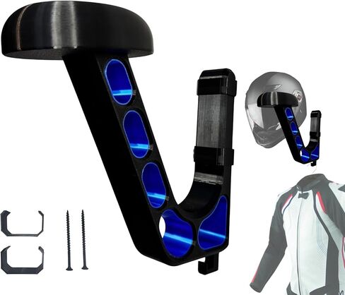 شماعة خوذة مثبتة على الحائط - شماعة خوذة مطبوعة ثلاثية الأبعاد عالية التحمل للدراجات النارية، والألعاب، وخوذة كرة القدم، والقبعة، وخوذة الدراجة، وإكسسوارات الدراجات النارية - مطبوعة ثلاثية الأبعاد (أزرق ياقوتي) in Kuwait