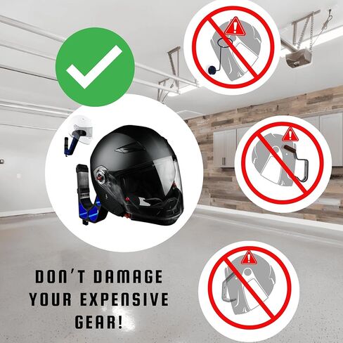 شماعة خوذة مثبتة على الحائط - شماعة خوذة مطبوعة ثلاثية الأبعاد عالية التحمل للدراجات النارية، والألعاب، وخوذة كرة القدم، والقبعة، وخوذة الدراجة، وإكسسوارات الدراجات النارية - مطبوعة ثلاثية الأبعاد (أزرق ياقوتي) in Kuwait