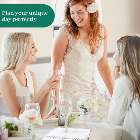 Wedding Planner & Organizer - Wedding Planner Book and Organizer for the Bride, 9.5" x 11.9" Diary Engagement Gift Book, Hardcover + Metal Corner + 5 Inner Pockets + Sticker + Elastic Closure - Flower in Saudi Arabia