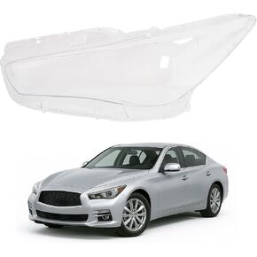 HECASA Left Headlight Lens Compatible with 2014-2022 Infiniti Q50 Models w/o AFS system Headlight Headlamp Front Light Lamp Lens Cover - Driver Side in Kuwait