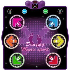 Dance mat Toys for Kids Ages 3-12 and Adults, Electronic Dance Pad with Light-up 6-Button Connectable to Cell Phone, Musical Dance Toys with 6 Game Modes, Birthday Gift for Kids in Saudi Arabia