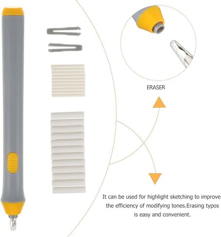 Unomor Electric Eraser for Artists Portable Pencil Painting Eraser with Clips and Thick Fine Refills Sketching Drafting Correction Tool for School Office Art Projects in Saudi Arabia