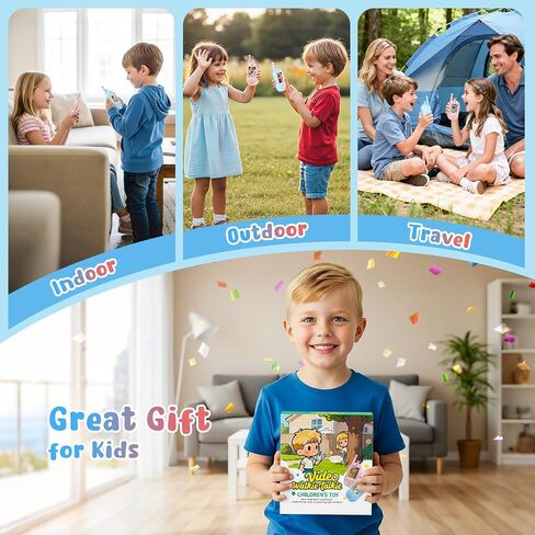 Video Walkie Talkies for Kids - 2 Pack Rechargeable Video Intercom Kids Walkie Talkies with Voice Changer & Sticker Effect, Long Range Toys Indoor Outdoor, Birthday Gift for Boys Girls Ages 3-12 in Saudi Arabia