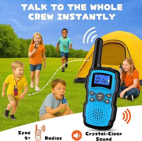 wishouse walkie talkies قابلة للشحن للأطفال البالغين طويلة المدى، هدية عيد ميلاد عيد الميلاد للأولاد والبنات 3 4 5 6 7 8 9 10 سنوات، المشي لمسافات طويلة التخييم والعتاد ألعاب أفكار اللعب مع مصباح يدوي، vox، سهلة الاستخدام 4 حزمة in Kuwait
