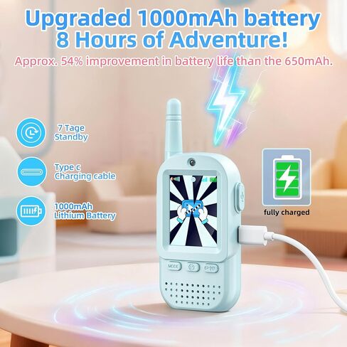 Video Walkie Talkies for Kids 2 Pack – Rechargeable Kids Walkie Talkies with HD Camera & Voice Changer, 2'' Screen Fun Intercom Toys for Boys Girls, Long Range Outdoor Play Camping Hiking Family Games in Saudi Arabia