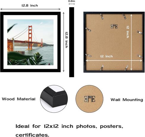11x16 Picture Frame Black for Wall Hanging Horizontally or Vertically, 11 x 16 Frame Composite Wood Wall Gallery Photo Frame, Black in Saudi Arabia