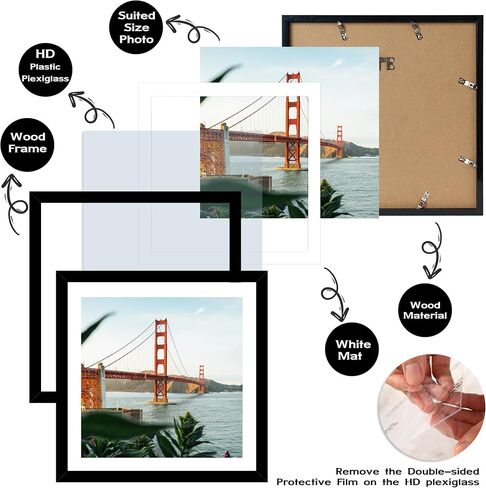 11x16 Picture Frame Black for Wall Hanging Horizontally or Vertically, 11 x 16 Frame Composite Wood Wall Gallery Photo Frame, Black in Saudi Arabia