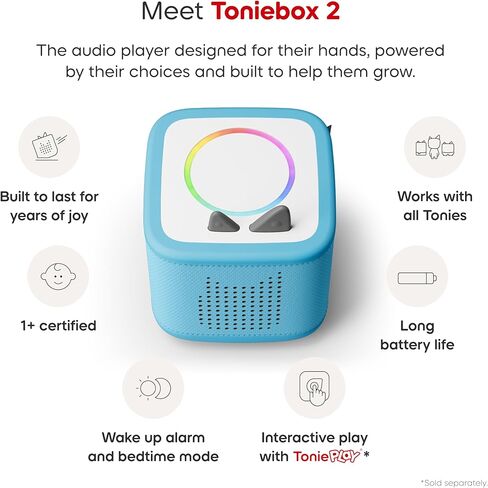 مجموعة مشغل الصوت Toniebox 2 للأطفال بعمر 1+ مع جرو وقت اللعب - أزرق سماوي in Saudi Arabia