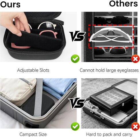 WOMACO Travel Sunglass Organizer, Hard Shell Sunglasses Case, Portable Multiple Glasses Storage Case for Women Men in Saudi Arabia