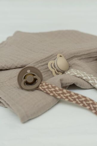 BIBS Tie Dye Camo Paci Braid. Pacifier String. Organic Cotton. Danish Design, OneSize (0-36 Months), Sand in Saudi Arabia
