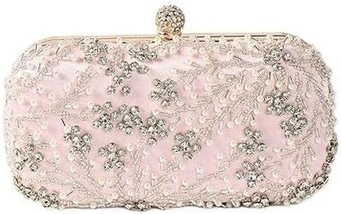 Comeon Women Rhinestone Clutch Evening Bags Pearl Clutch Purse Wedding Prom Purse Formal Cocktail Party Handbag in Kuwait