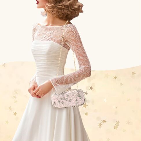 Comeon Women Rhinestone Clutch Evening Bags Pearl Clutch Purse Wedding Prom Purse Formal Cocktail Party Handbag in Kuwait