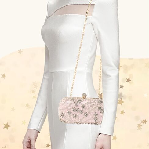 Comeon Women Rhinestone Clutch Evening Bags Pearl Clutch Purse Wedding Prom Purse Formal Cocktail Party Handbag in Kuwait