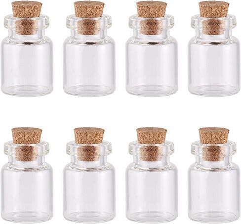Glass Cork Bottles 20pcs Clear Glass Empty Wishing Bottle Jewelry Bead Containers for DIY Crafts Wedding Gifts Party Favors,2.2x1.5cm in Saudi Arabia