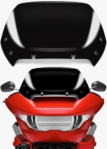 فاصل الرياح للزجاج الأمامي مقاس 10 بوصات متوافق مع Harley Davidson Touring CVO Road Glide FLTRXSE 2023-up، CVO Road Glide ST FLTRXSTSE 2024-up، Road Glide FLTRX 2024-up (أسود) in Kuwait