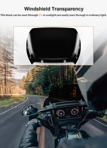 فاصل الرياح للزجاج الأمامي مقاس 10 بوصات متوافق مع Harley Davidson Touring CVO Road Glide FLTRXSE 2023-up، CVO Road Glide ST FLTRXSTSE 2024-up، Road Glide FLTRX 2024-up (أسود) in Kuwait