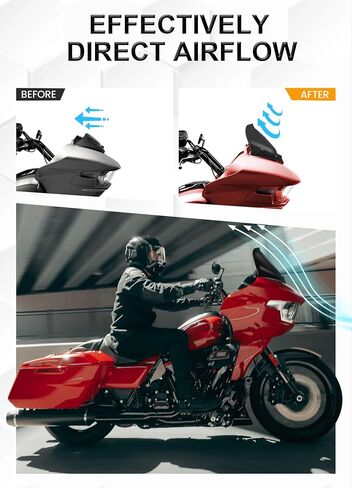 فاصل الرياح للزجاج الأمامي مقاس 9 بوصات متوافق مع Harley Davidson Touring CVO Road Glide FLTRXSE 2023-up، CVO Road Glide ST FLTRXSTSE 2024-up، Road Glide FLTRX 2024-up (شفاف) in Kuwait
