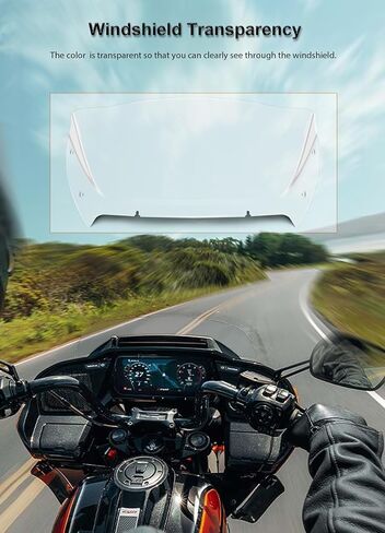 فاصل الرياح للزجاج الأمامي مقاس 9 بوصات متوافق مع Harley Davidson Touring CVO Road Glide FLTRXSE 2023-up، CVO Road Glide ST FLTRXSTSE 2024-up، Road Glide FLTRX 2024-up (شفاف) in Kuwait