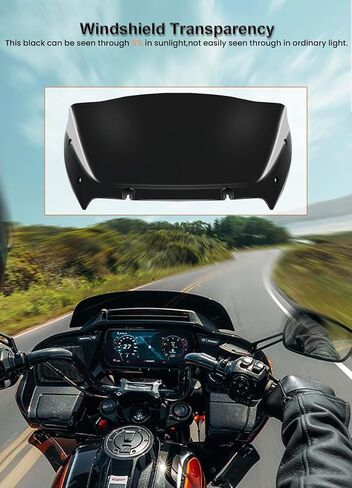 فاصل الرياح للزجاج الأمامي مقاس 9 بوصات متوافق مع Harley Davidson Touring CVO Road Glide FLTRXSE 2023-up، CVO Road Glide ST FLTRXSTSE 2024-up، Road Glide FLTRX 2024-up (شفاف) in Kuwait