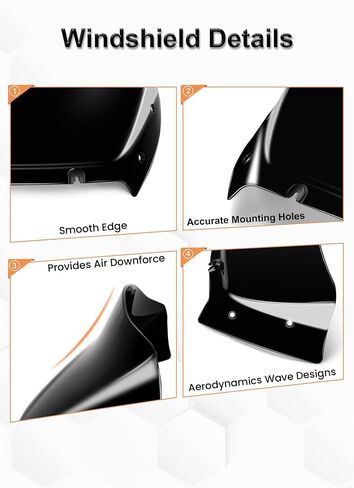 فاصل الرياح للزجاج الأمامي مقاس 9 بوصات متوافق مع Harley Davidson Touring CVO Road Glide FLTRXSE 2023-up، CVO Road Glide ST FLTRXSTSE 2024-up، Road Glide FLTRX 2024-up (شفاف) in Kuwait