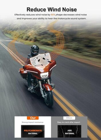 فاصل الرياح للزجاج الأمامي مقاس 10 بوصات متوافق مع Harley Davidson Touring CVO Street Glide FLHXSE 2023-up، Street Glide FLHX 2024-up وFLXHU 2025-up (أسود) in Kuwait