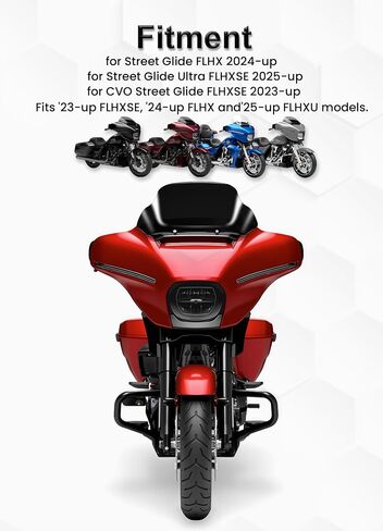 فاصل الرياح للزجاج الأمامي مقاس 10 بوصات متوافق مع Harley Davidson Touring CVO Street Glide FLHXSE 2023-up، Street Glide FLHX 2024-up وFLXHU 2025-up (أسود) in Kuwait