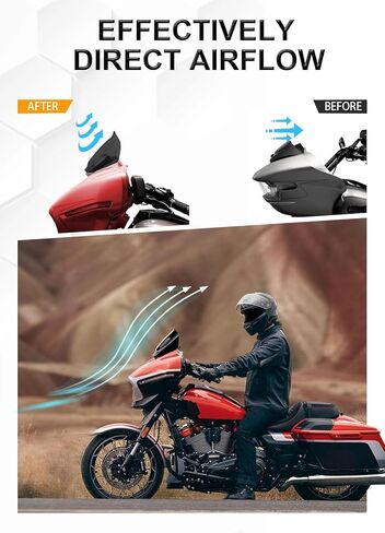 فاصل الرياح للزجاج الأمامي مقاس 8 بوصات متوافق مع Harley Davidson Touring CVO Street Glide FLHXSE 2023-up، Street Glide FLHX 2024-up وFLXHU 2025-up (أسود) in Kuwait