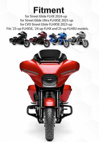 فاصل الرياح للزجاج الأمامي مقاس 8 بوصات متوافق مع Harley Davidson Touring CVO Street Glide FLHXSE 2023-up، Street Glide FLHX 2024-up وFLXHU 2025-up (أسود) in Kuwait