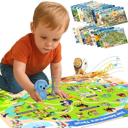 Interactive Learning Posters for Kids 3+ - 20 Themed Posters with Real Voices, Educational Learning Resources in Saudi Arabia