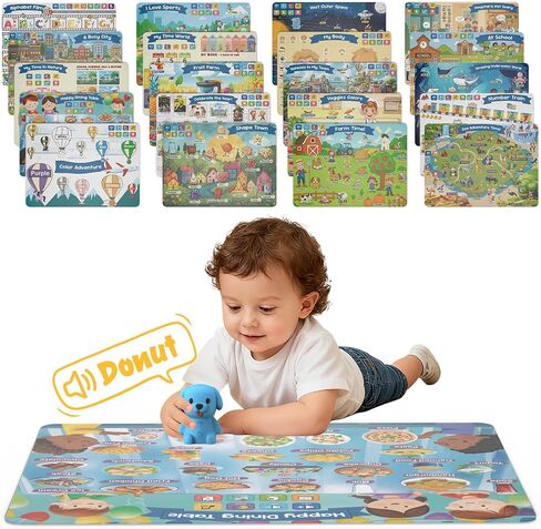 Interactive Learning Posters for Kids 3+ - 20 Themed Posters with Real Voices, Educational Learning Resources in Saudi Arabia