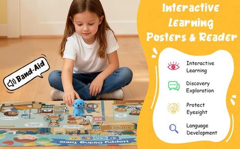 Interactive Learning Posters for Kids 3+ - 20 Themed Posters with Real Voices, Educational Learning Resources in Saudi Arabia