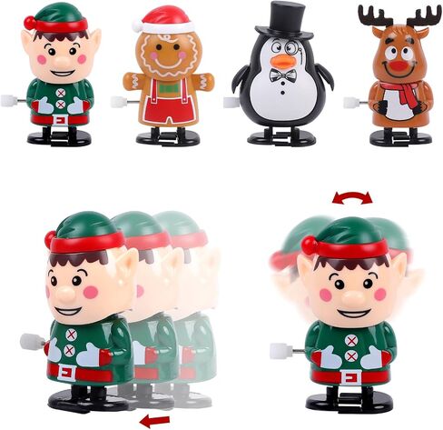 CCINEE 8 Packs Christmas Wind Up Toys, Mini Stocking Stuffers Toys Bulk for Classroom Prizes Assorted Clockwork Toys for Goody Bag Fillers Christmas Cracker Party Favors in Saudi Arabia