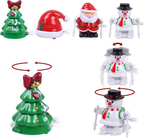 CCINEE 8 Packs Christmas Wind Up Toys, Mini Stocking Stuffers Toys Bulk for Classroom Prizes Assorted Clockwork Toys for Goody Bag Fillers Christmas Cracker Party Favors in Saudi Arabia
