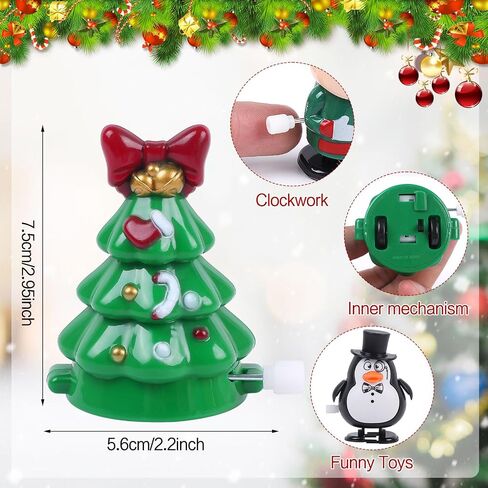 CCINEE 8 Packs Christmas Wind Up Toys, Mini Stocking Stuffers Toys Bulk for Classroom Prizes Assorted Clockwork Toys for Goody Bag Fillers Christmas Cracker Party Favors in Saudi Arabia