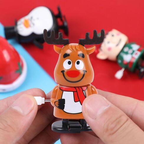 CCINEE 8 Packs Christmas Wind Up Toys, Mini Stocking Stuffers Toys Bulk for Classroom Prizes Assorted Clockwork Toys for Goody Bag Fillers Christmas Cracker Party Favors in Saudi Arabia
