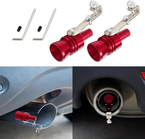 2PCS محاكاة صافرة الصوت توربو، سيارة صافرة توربو السيارة، سبائك الألومنيوم العالمي توربو الصوت العادم صفارات الأنابيب، كاتم الصوت العادم استبدال السيارات تناسب شاحنة السيارة (أسود) in Kuwait