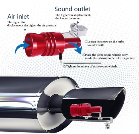 2PCS محاكاة صافرة الصوت توربو، سيارة صافرة توربو السيارة، سبائك الألومنيوم العالمي توربو الصوت العادم صفارات الأنابيب، كاتم الصوت العادم استبدال السيارات تناسب شاحنة السيارة (أسود) in Kuwait