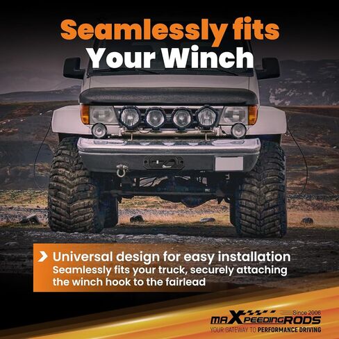 maxpeedingrods Winch Fairlead، الألومنيوم Hawse Fairlead مع خطاف سحب فولاذي 40CR مزورة، 18000 رطل قوة كسر ونش Fairlead مجموعة هوك للطرق الوعرة SUV، شاحنة سحب المركبات على الطرق الوعرة واستعادتها in Kuwait