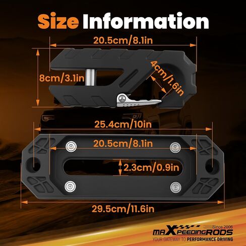 maxpeedingrods Winch Fairlead، الألومنيوم Hawse Fairlead مع خطاف سحب فولاذي 40CR مزورة، 18000 رطل قوة كسر ونش Fairlead مجموعة هوك للطرق الوعرة SUV، شاحنة سحب المركبات على الطرق الوعرة واستعادتها in Kuwait