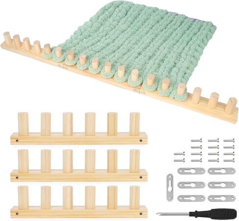 Reessy Wooden Loom for Chunky Blanket – 40" Chunky Knitting Blanket Loom & Afghan Loom Kit – 3-in-1 Solid Wood Chunky Yarn Loom for DIY Blanket, Throws & Big Yarn Knitting Projects in Kuwait