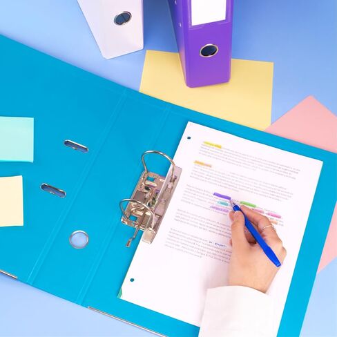 Binder with Rings, Folder with 75mm Spine Width, 2 Ring Binder with Soft Opening Lever and Personalised Card Slot (Turquoise, A4) in Saudi Arabia