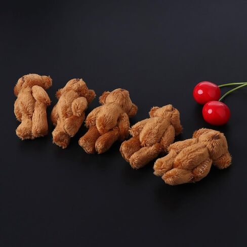 5 قطعة دمية قطيفة قلادة دب محشو حلية جميلة لسلسلة حقيبة ديكور ملحقات الحقائب اليدوية للنساء in Kuwait