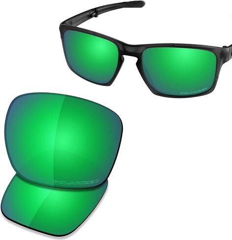 عدسات بديلة ممتازة من SAUCER لـ Oakley Sliver OO9262 | نظارات شمسية فضية منخفضة الجسر ذات تصميم عالي الدفاع - مستقطبة باللون الأحمر الناري in Saudi Arabia