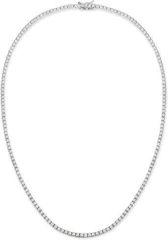 Gemsme 18K White Gold Plated 3.0mm Round Cubic Zirconia Classic Tennis Necklace for women in Saudi Arabia